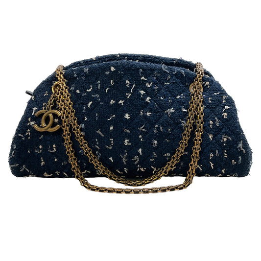 Chanel Navy Blue Tweed Just Mademoiselle Bag