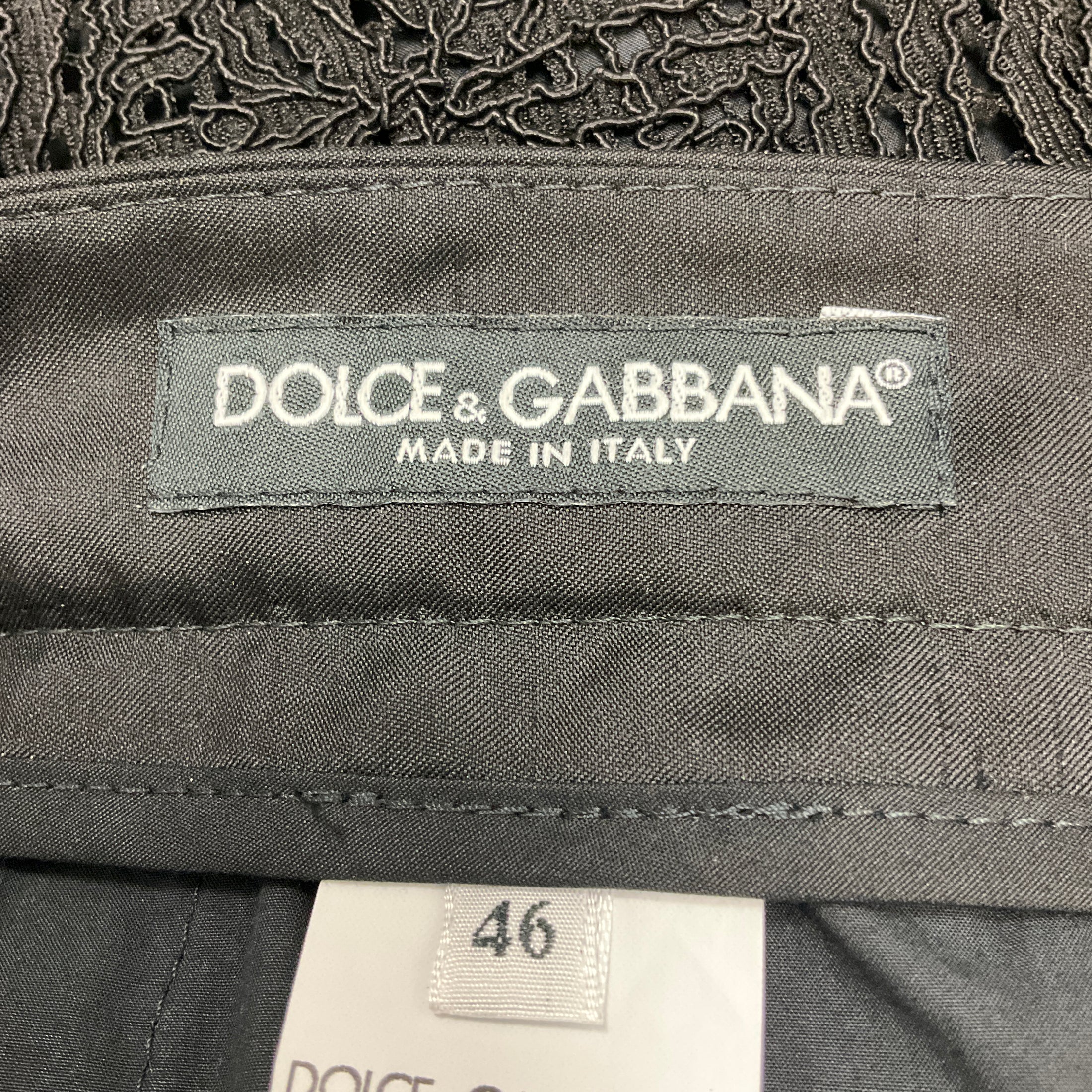 Dolce & Gabbana Black Lace Dress Pants / Trousers