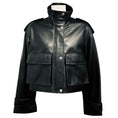 Load image into Gallery viewer, Fleurette Black Lena Leather Zip Jacket
