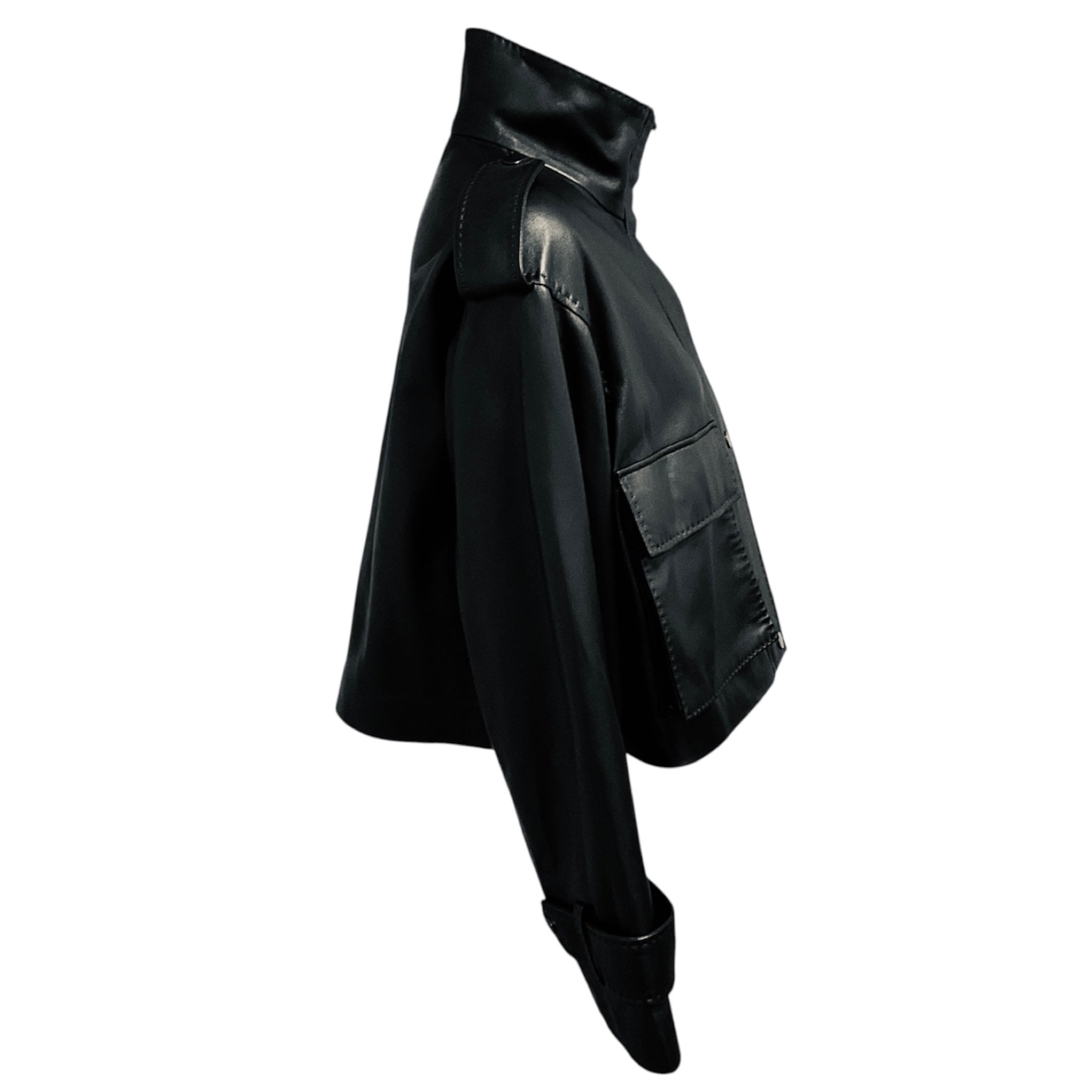 Fleurette Black Lena Leather Zip Jacket