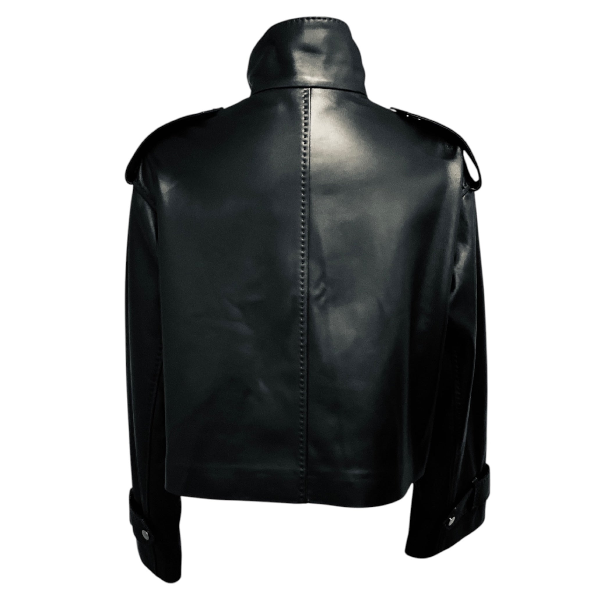 Fleurette Black Lena Leather Zip Jacket