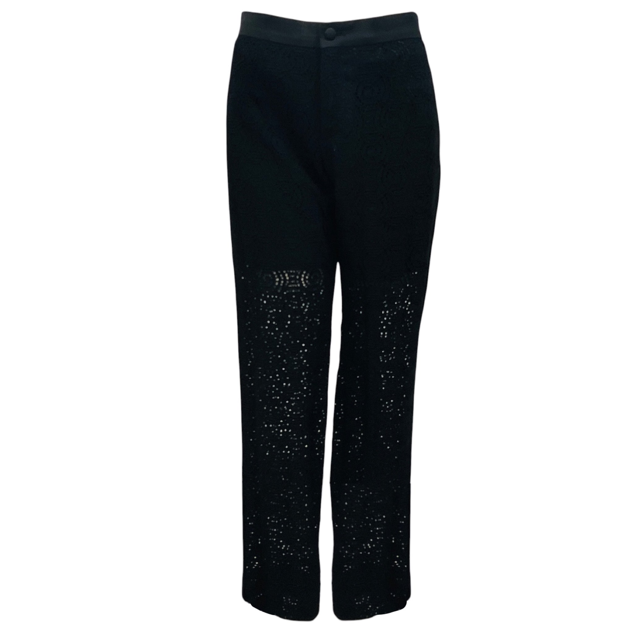 Dolce & Gabbana Black Lace Dress Pants / Trousers