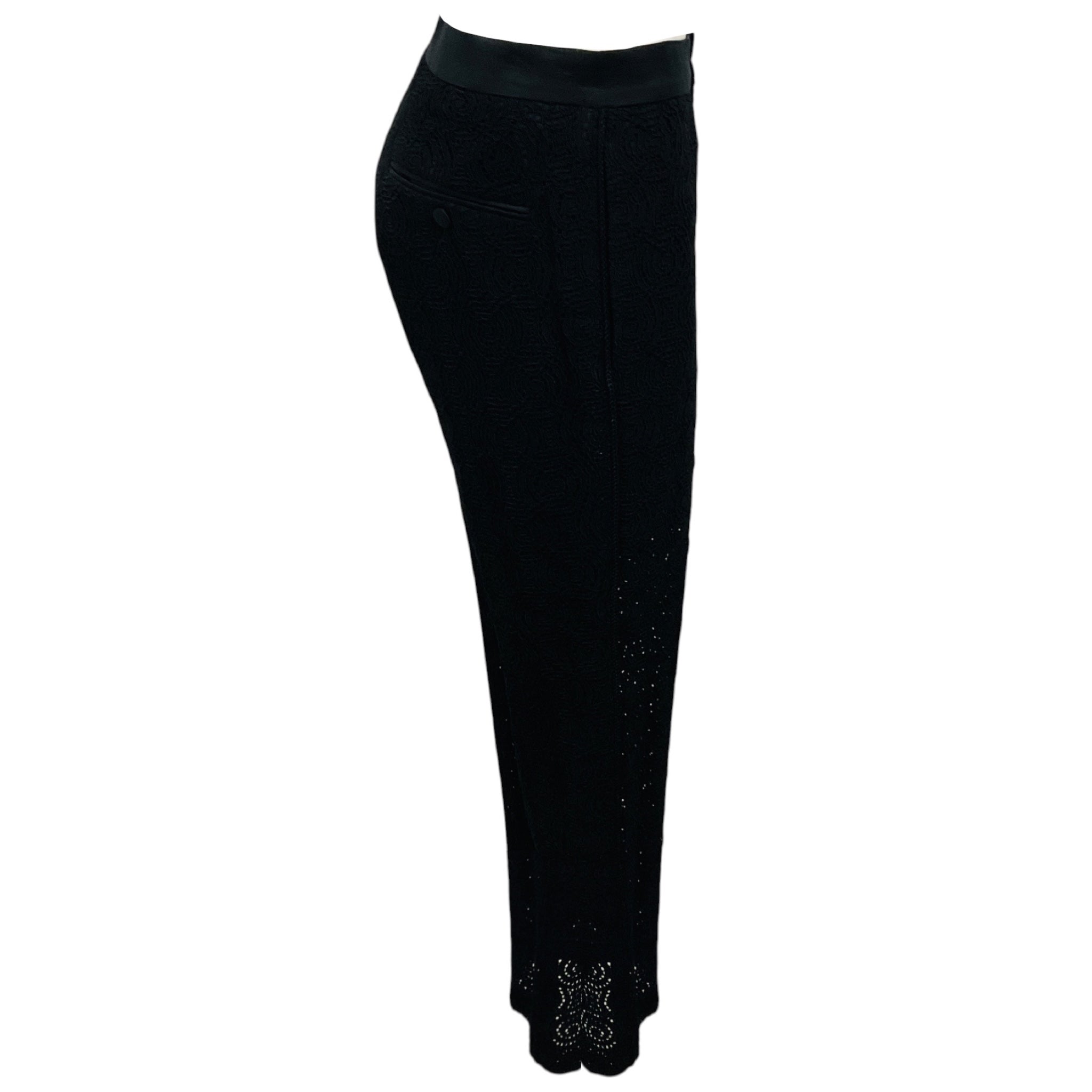 Dolce & Gabbana Black Lace Dress Pants / Trousers