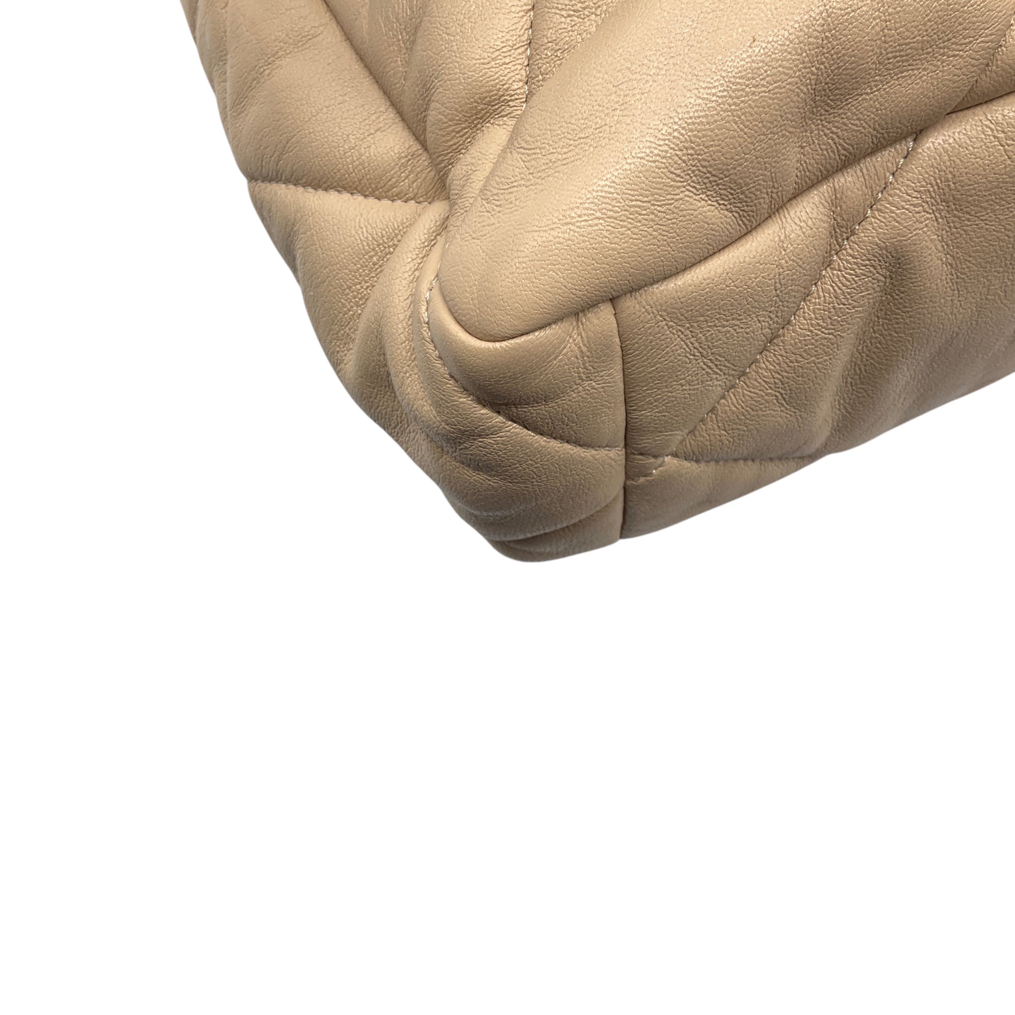 Chanel Beige 2020 Quilted Lambskin Leather Medium Chanel 19 Flap Shoulder Bag with Mixed Metal Hardware