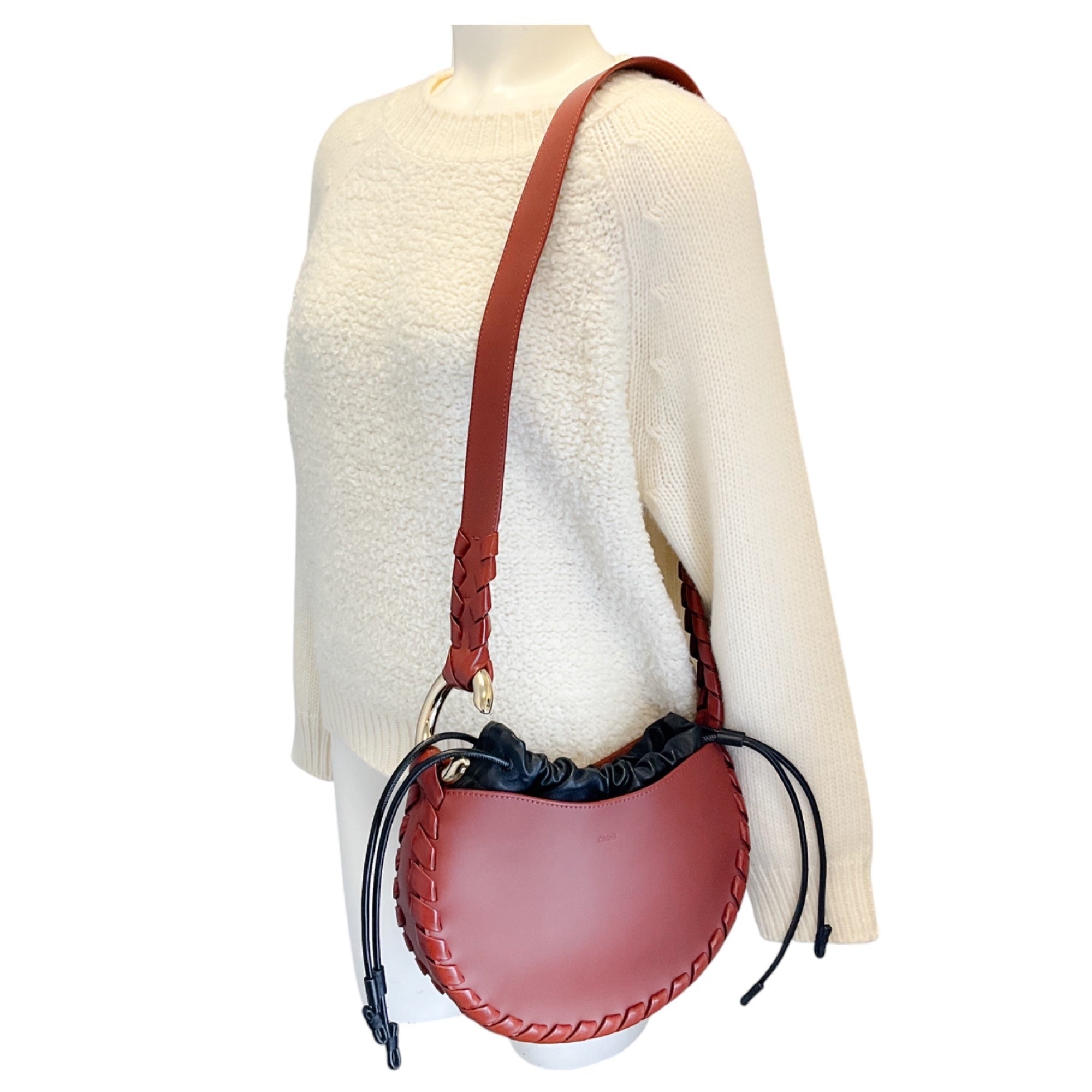 Chloe Henna Sepia Brown Calfskin Small Mate Hobo Bag