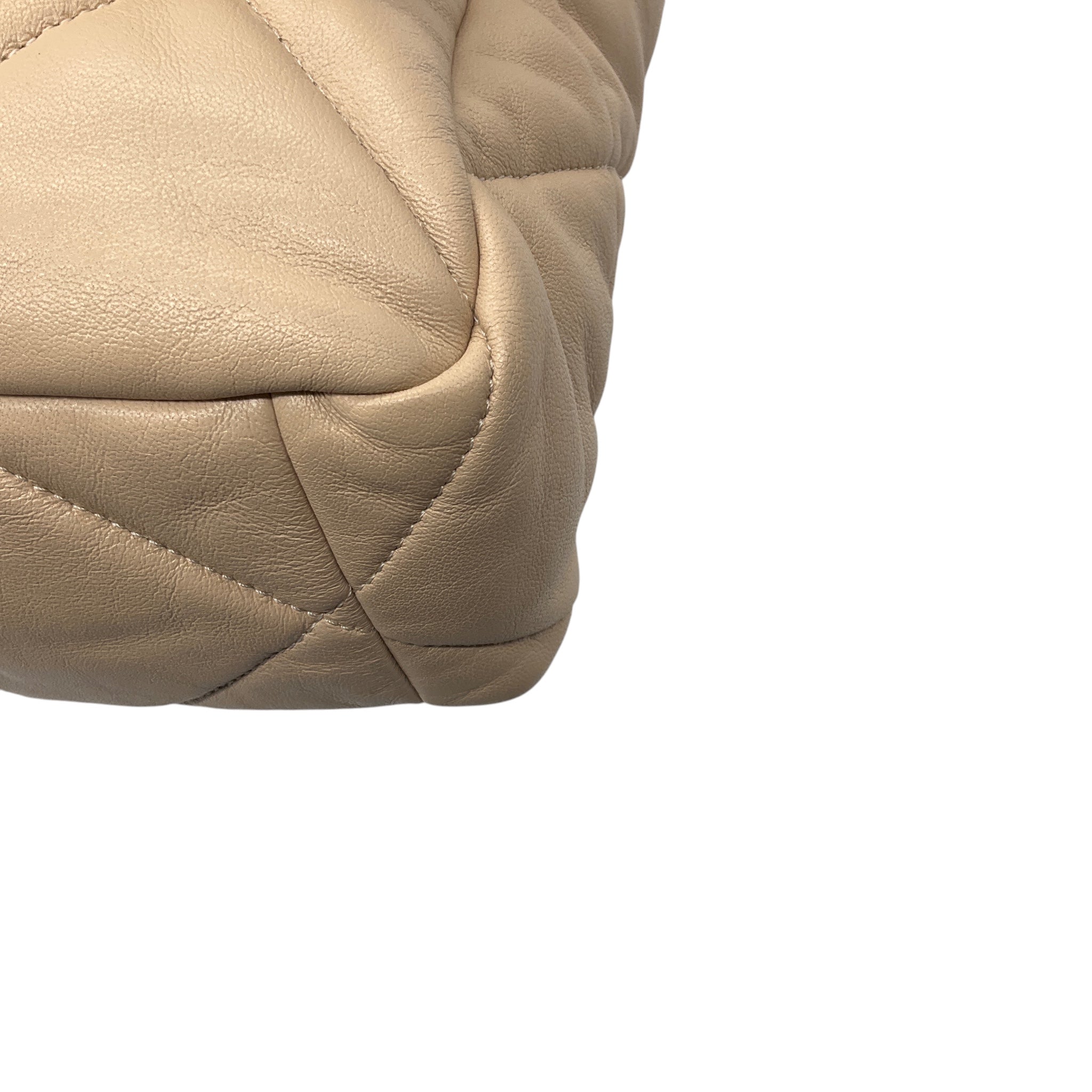 Chanel Beige 2020 Quilted Lambskin Leather Medium Chanel 19 Flap Shoulder Bag with Mixed Metal Hardware