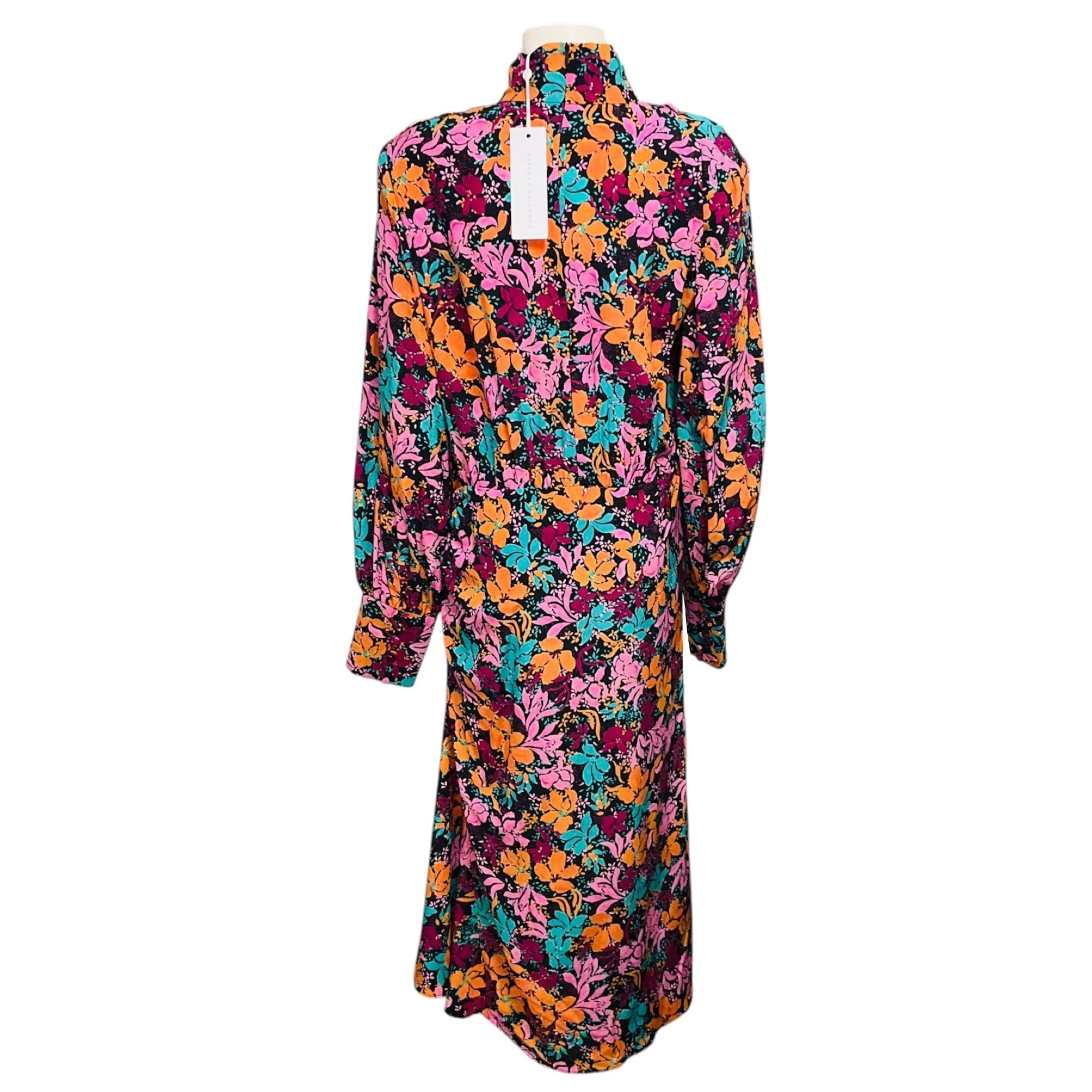 Rebecca Vallance Black / Pink Multi Le Marais Midi Dress