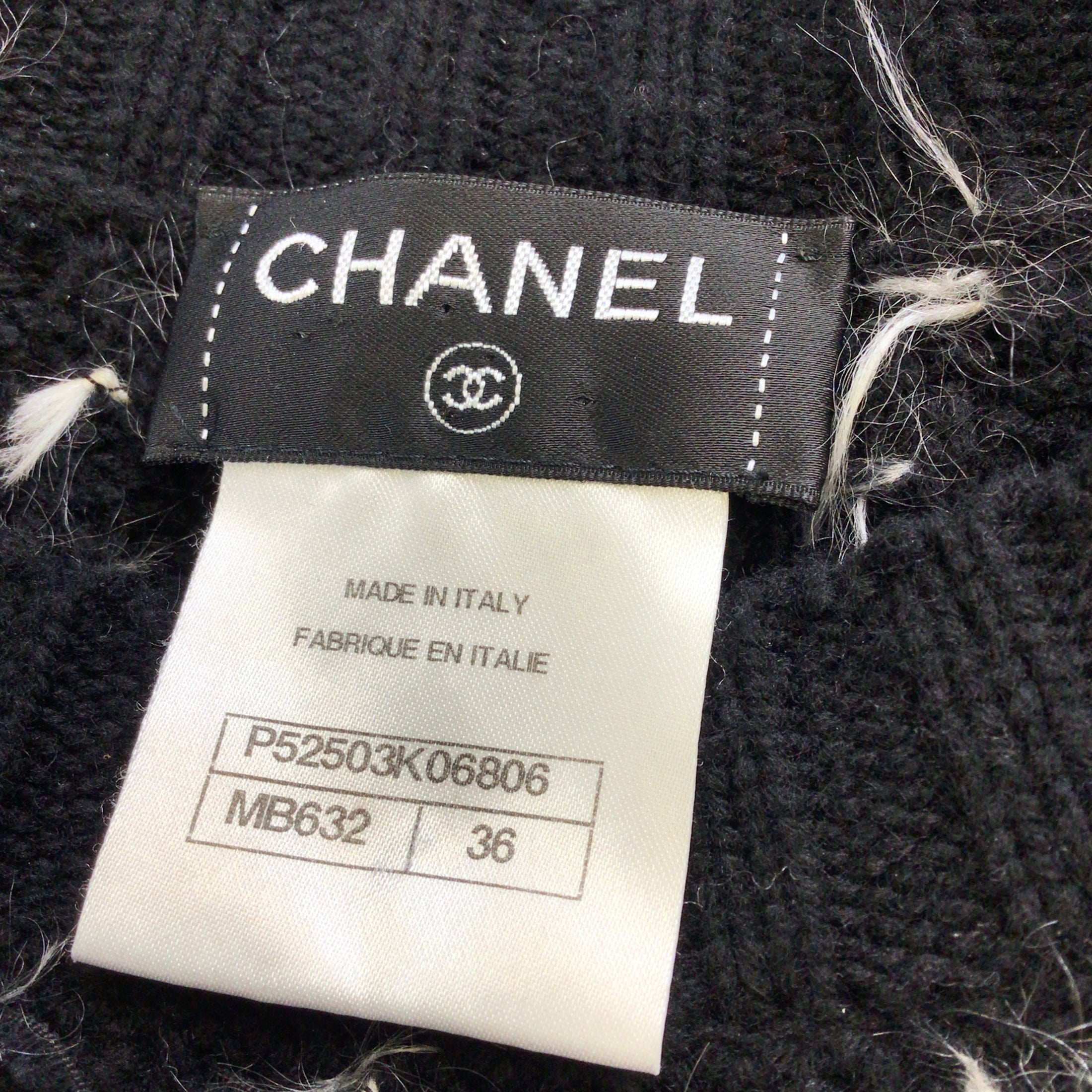 Chanel Black / White Wool and Cashmere Knit Sweater Dress