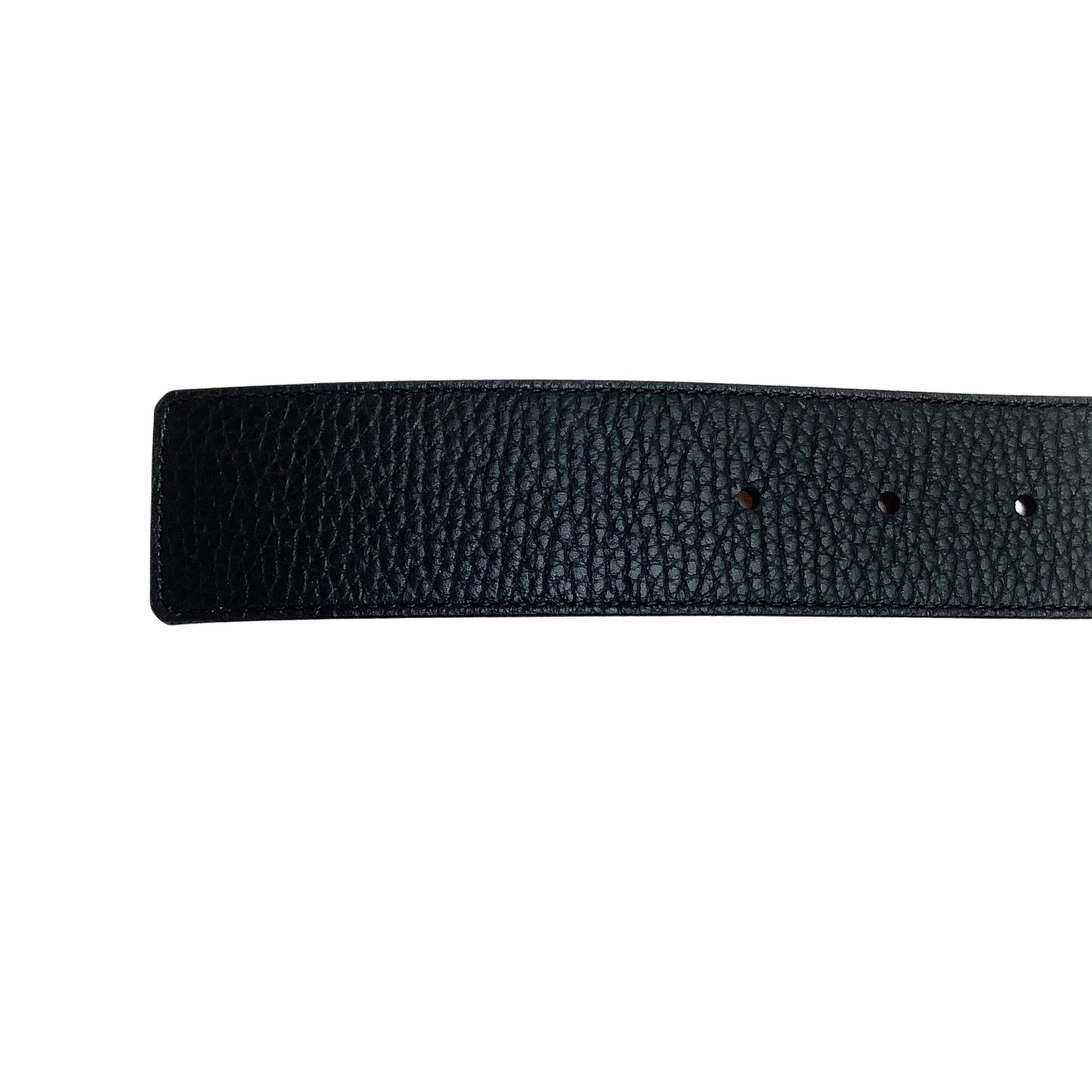 Louis Vuitton 40MM Black Leather Initials Belt