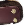 Load image into Gallery viewer, Kieselstein-Cord Burgundy Multi Mink Fur and Leather Top Handle Bag
