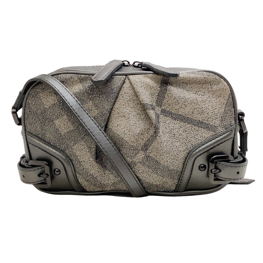Burberry Grey Metallic Plaid Crossbody Bag