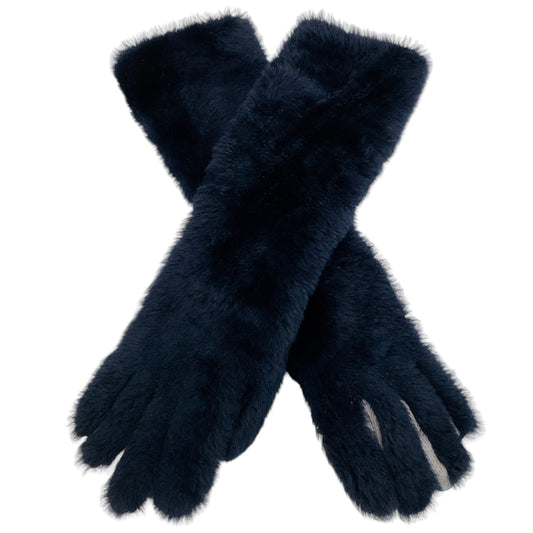 Marni Navy Blue Shearling Gloves