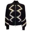 Load image into Gallery viewer, Chanel Black / Ecru 2016 Wool and Cashmere Knit Full Zip Blouson Sweater
