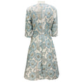 Load image into Gallery viewer, Reem Acra Light Blue / White / Gold Metallic Floral Jacquard Cocktail Dress
