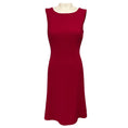 Load image into Gallery viewer, Oscar de la Renta Raspberry Sleeveless Wool Crepe Midi Cocktail Dress
