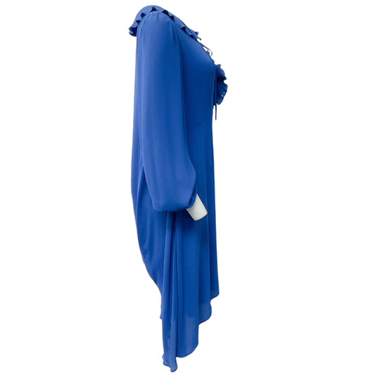 Balenciaga Cobalt Blue Georgette Technique Dress