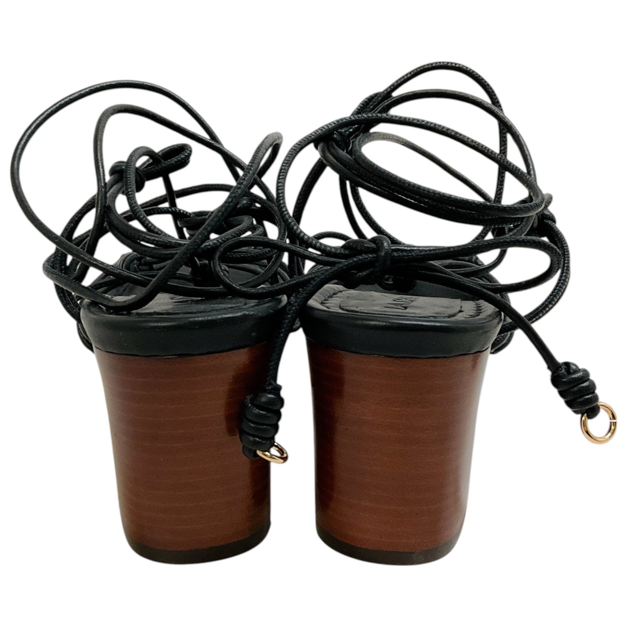 Ulla Johnson Black Leather Leyna Knotted Sandals