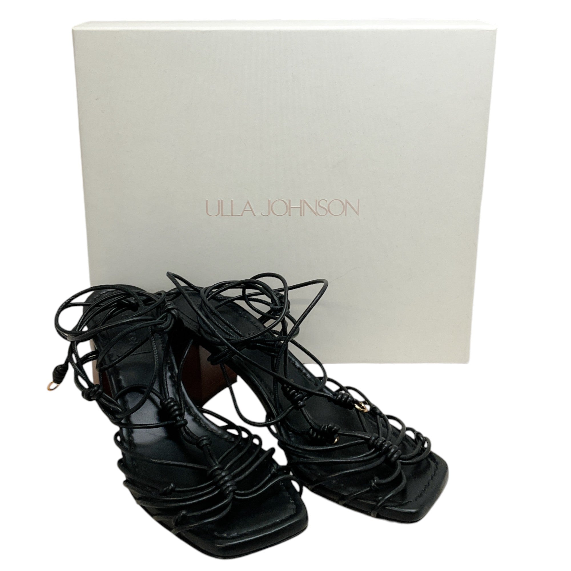 Ulla Johnson Black Leather Leyna Knotted Sandals