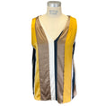 Load image into Gallery viewer, Brunello Cucinelli Gold / Ivory / Taupe / Navy Blue Multi Monili Beaded Detail Sleeveless V-Neck Silk Top
