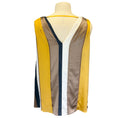 Load image into Gallery viewer, Brunello Cucinelli Gold / Ivory / Taupe / Navy Blue Multi Monili Beaded Detail Sleeveless V-Neck Silk Top
