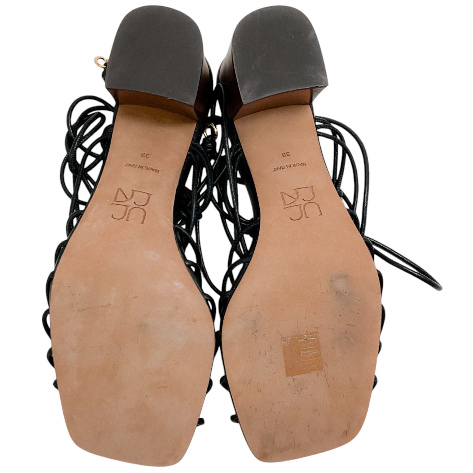 Ulla Johnson Black Leather Leyna Knotted Sandals