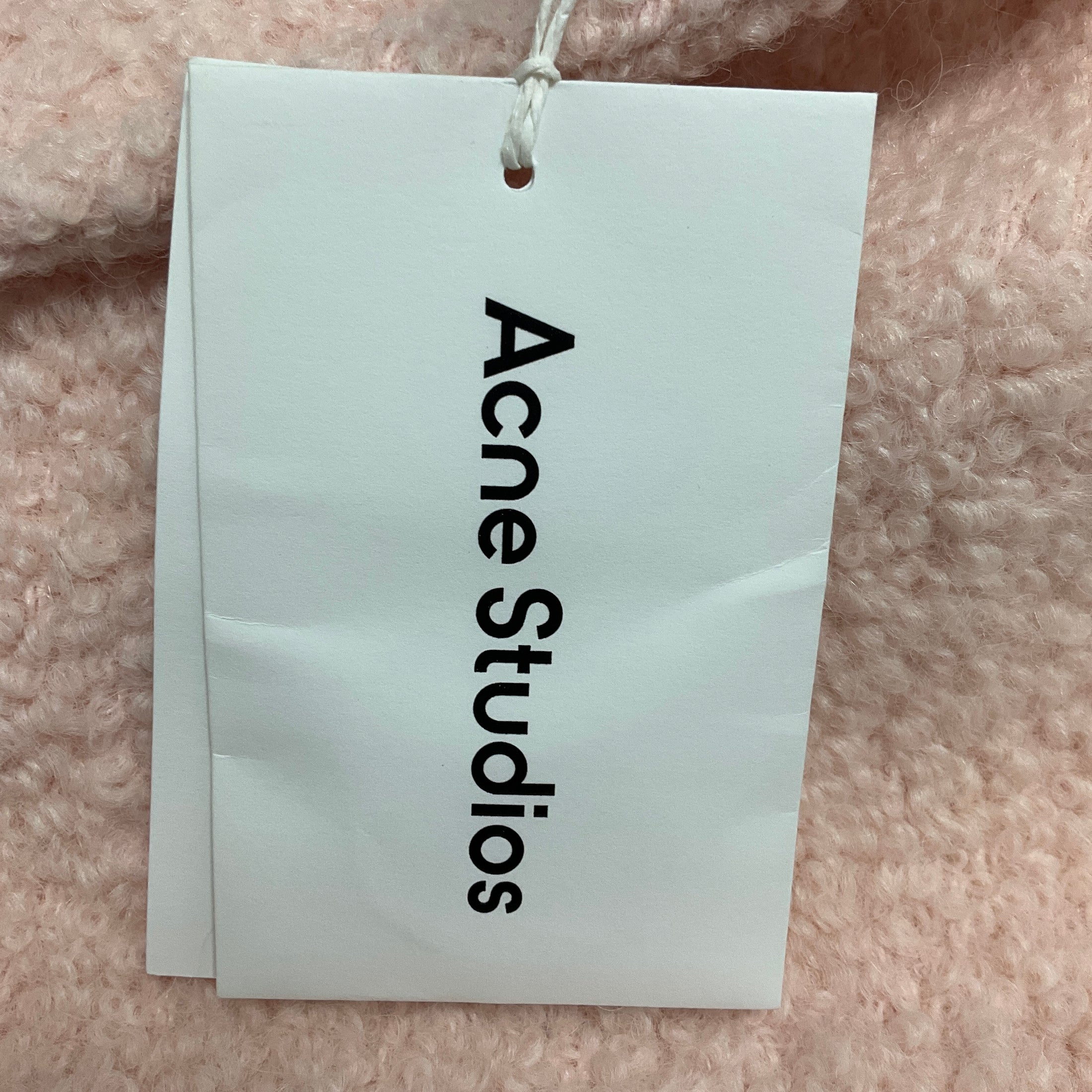 Acne Studios Powder Pink Single Breasted Boucle Belted Coat