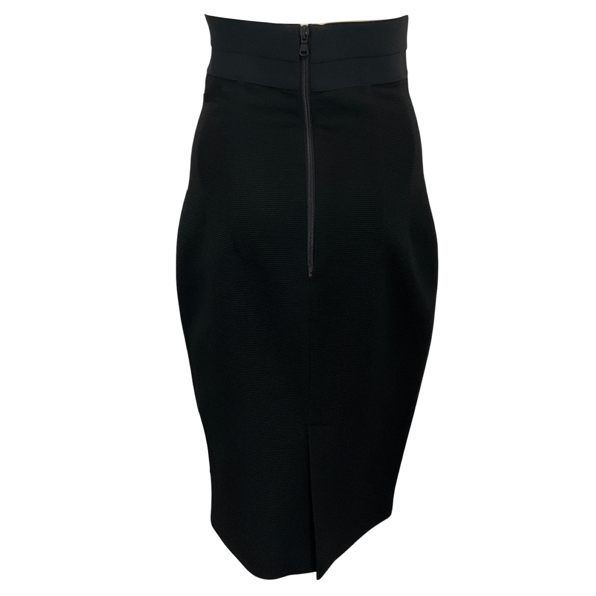 Les Copains Black Fitted Bandage Midi Pencil Skirt