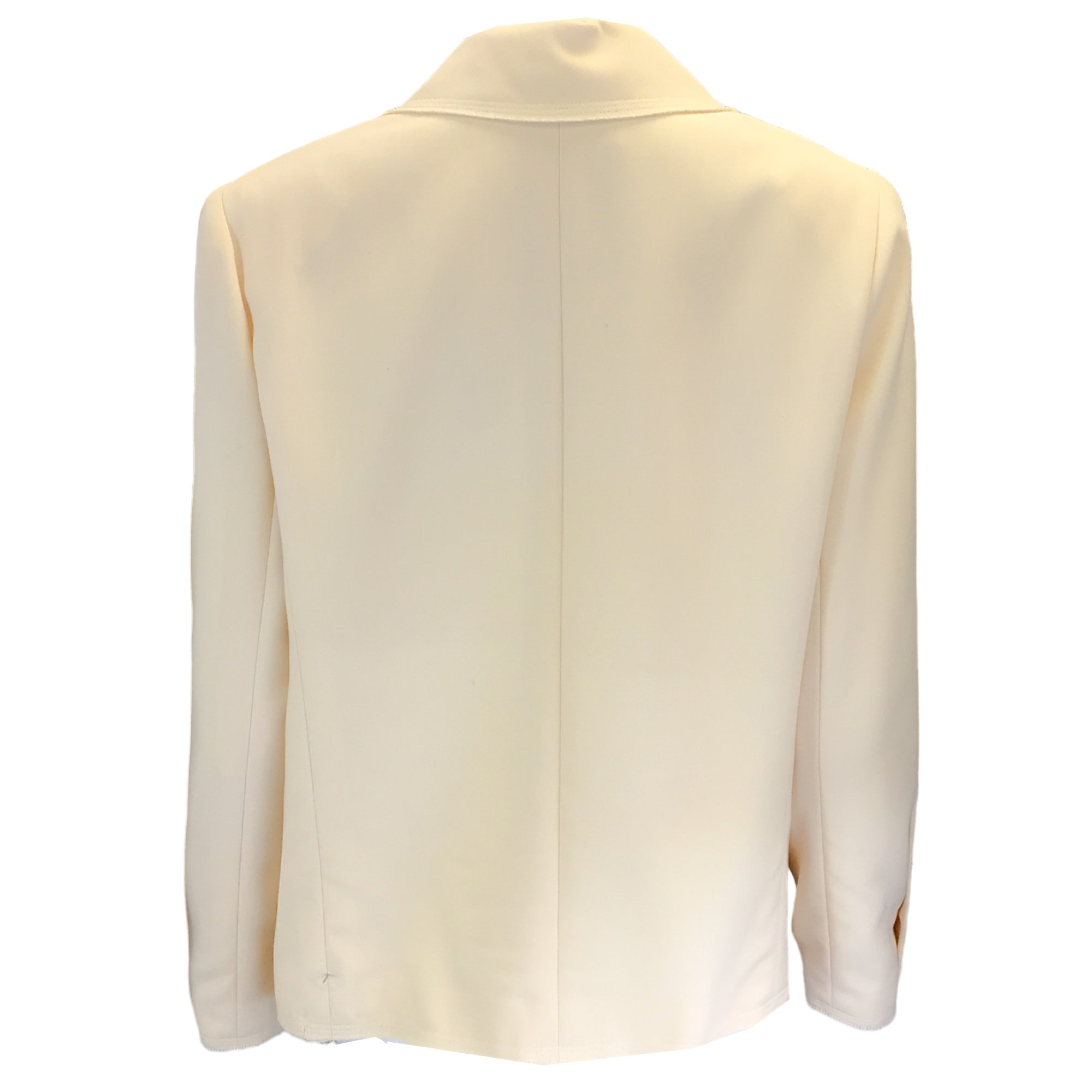 Chanel Ivory 2007 CC Logo Buttoned Raw Edge Military Style Jacket