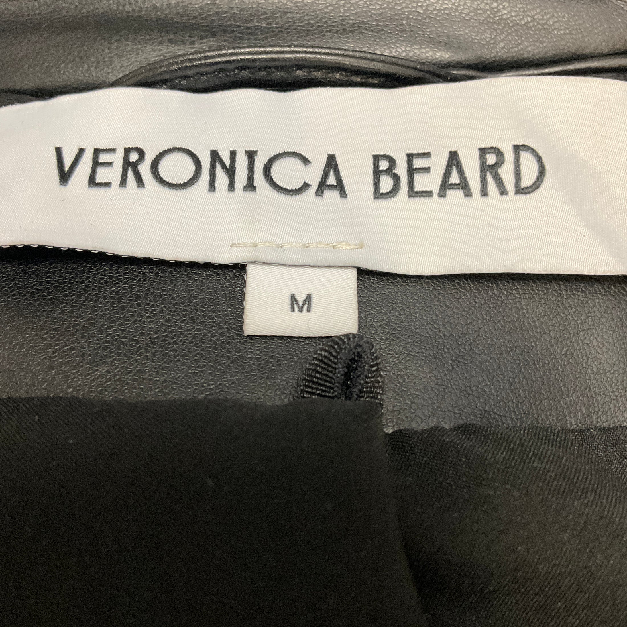 Veronica Beard Black Conneley Vegan Leather Dickey Trench Coat