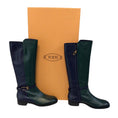 Load image into Gallery viewer, Tod's Navy Blue / Green Knee-High Leather Boots
