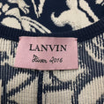 Load image into Gallery viewer, Lanvin Navy Blue / Cream Sleeveless Jacquard Knit Cocktail Dress

