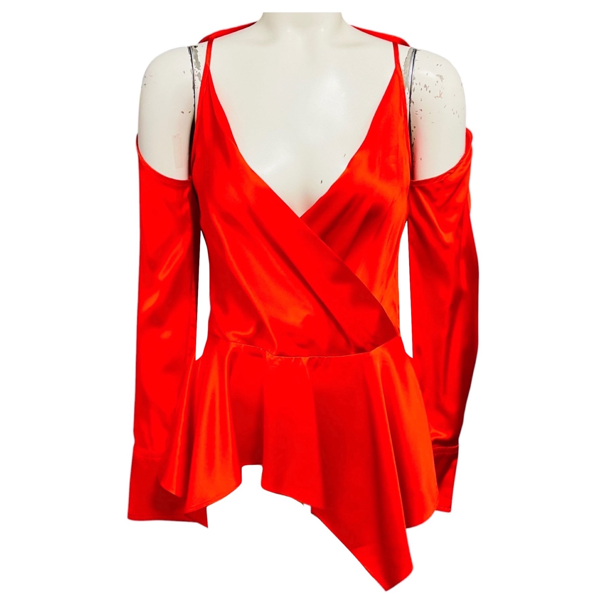 JW Anderson Red Cold Shoulder Blouse