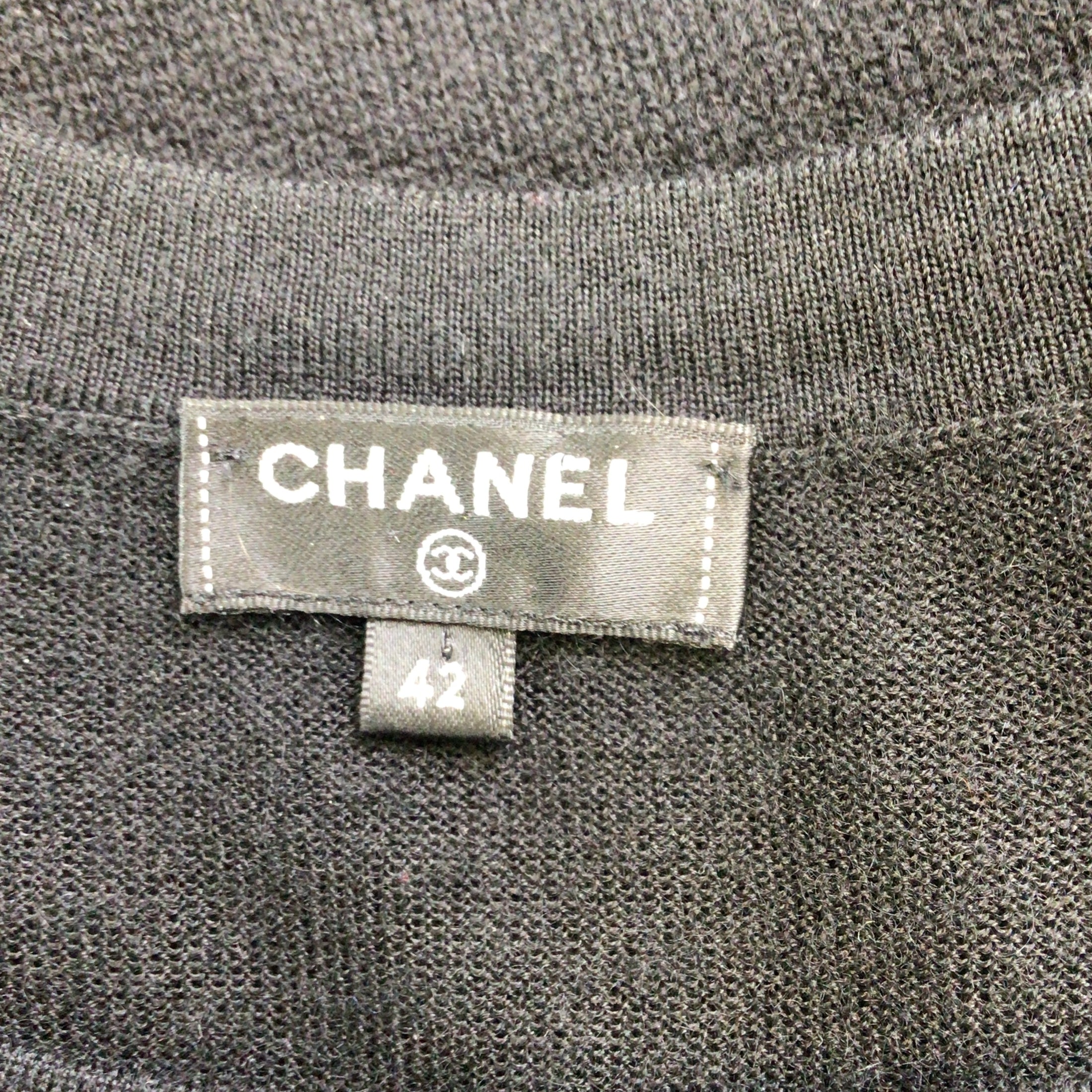 Chanel Black Tie-Waist Cashmere and Silk Knit Sweater