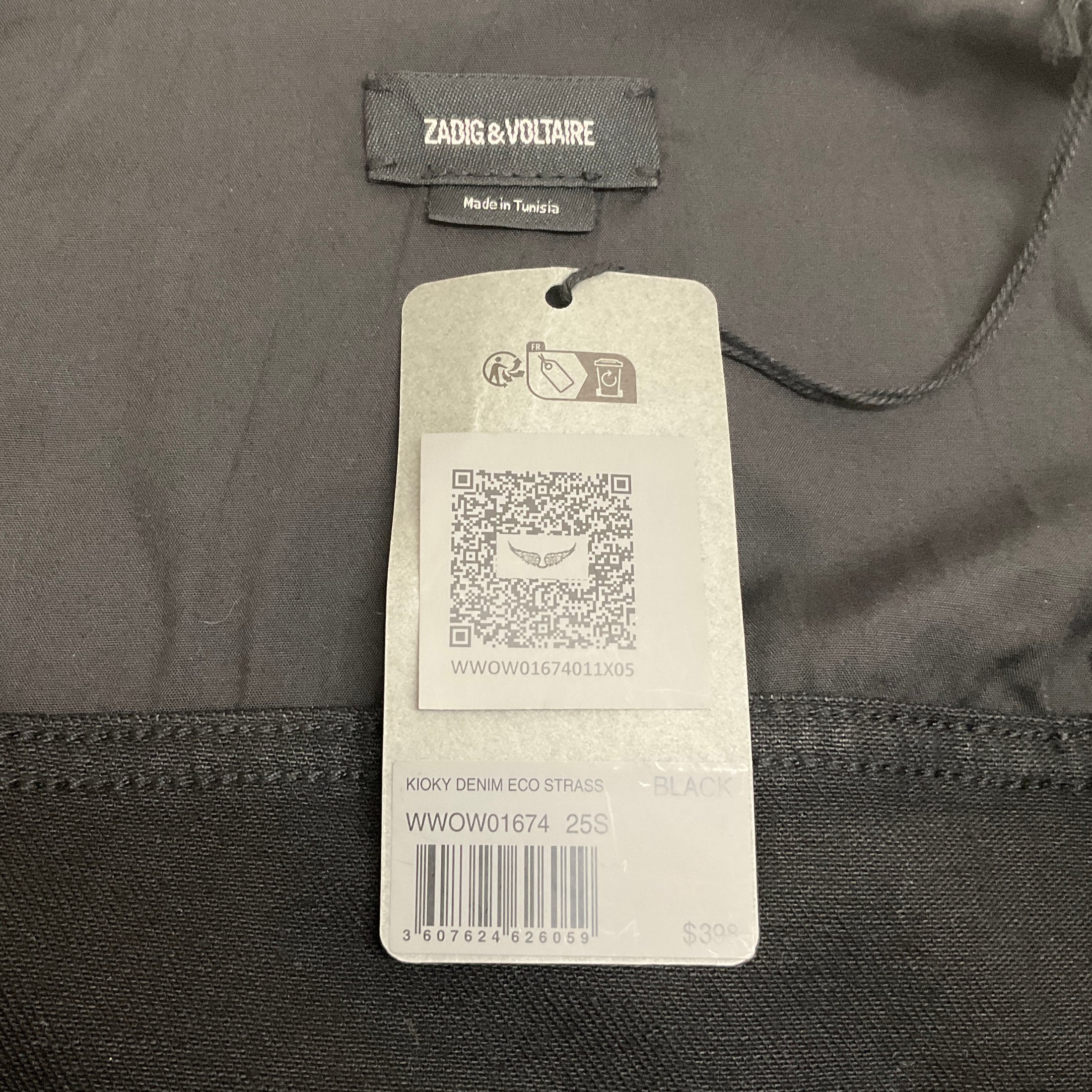 Zadig & Voltaire Black Kioky Denim Eco Strass Jacket