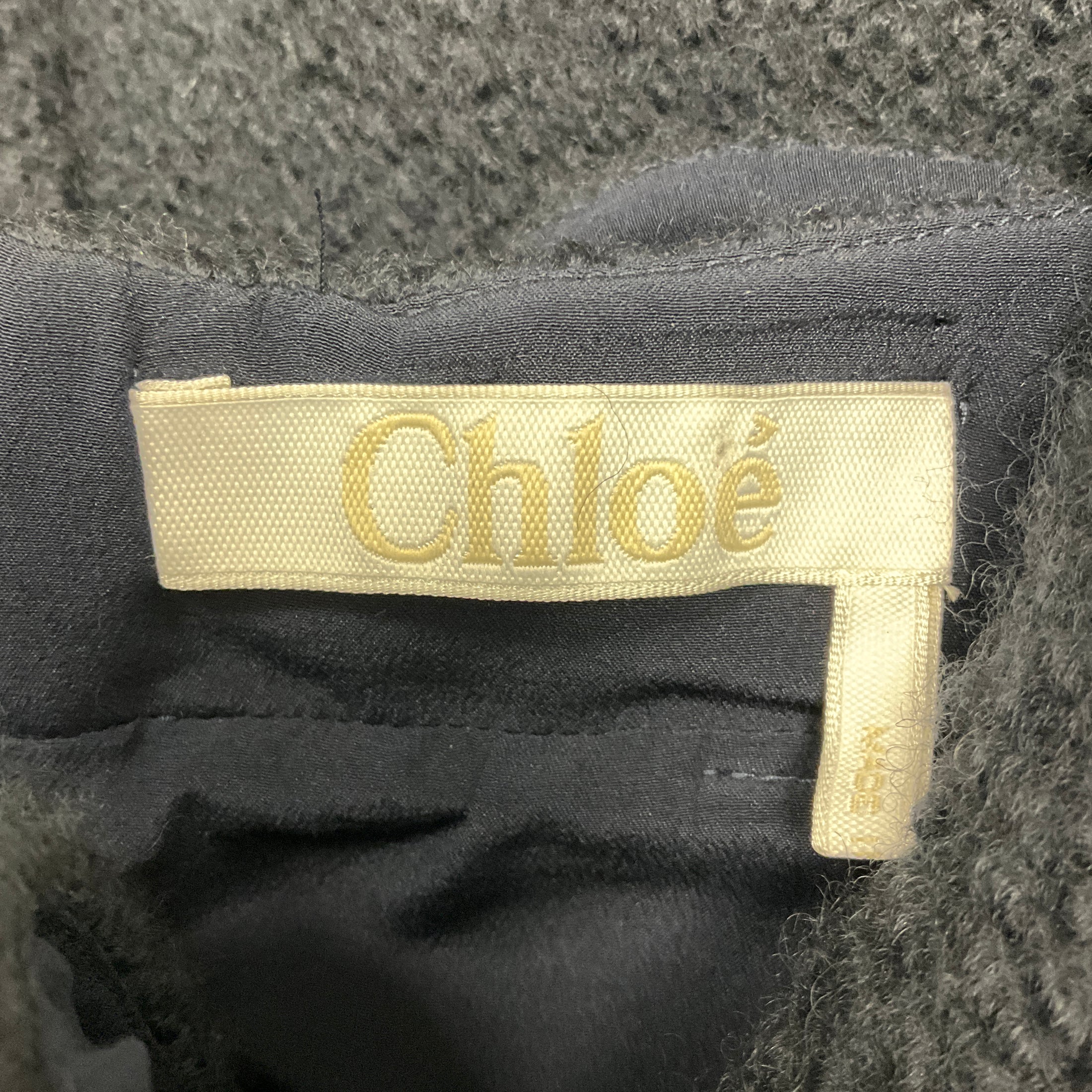 Chloe Iconic Navy Sleeveless Boucle Wool Dress