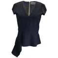 Load image into Gallery viewer, Roland Mouret Navy Blue Breen Crepe Top
