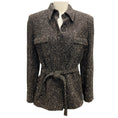 Load image into Gallery viewer, Max Mara Brown / Ivory Wool Tweed Jacket with Belt
