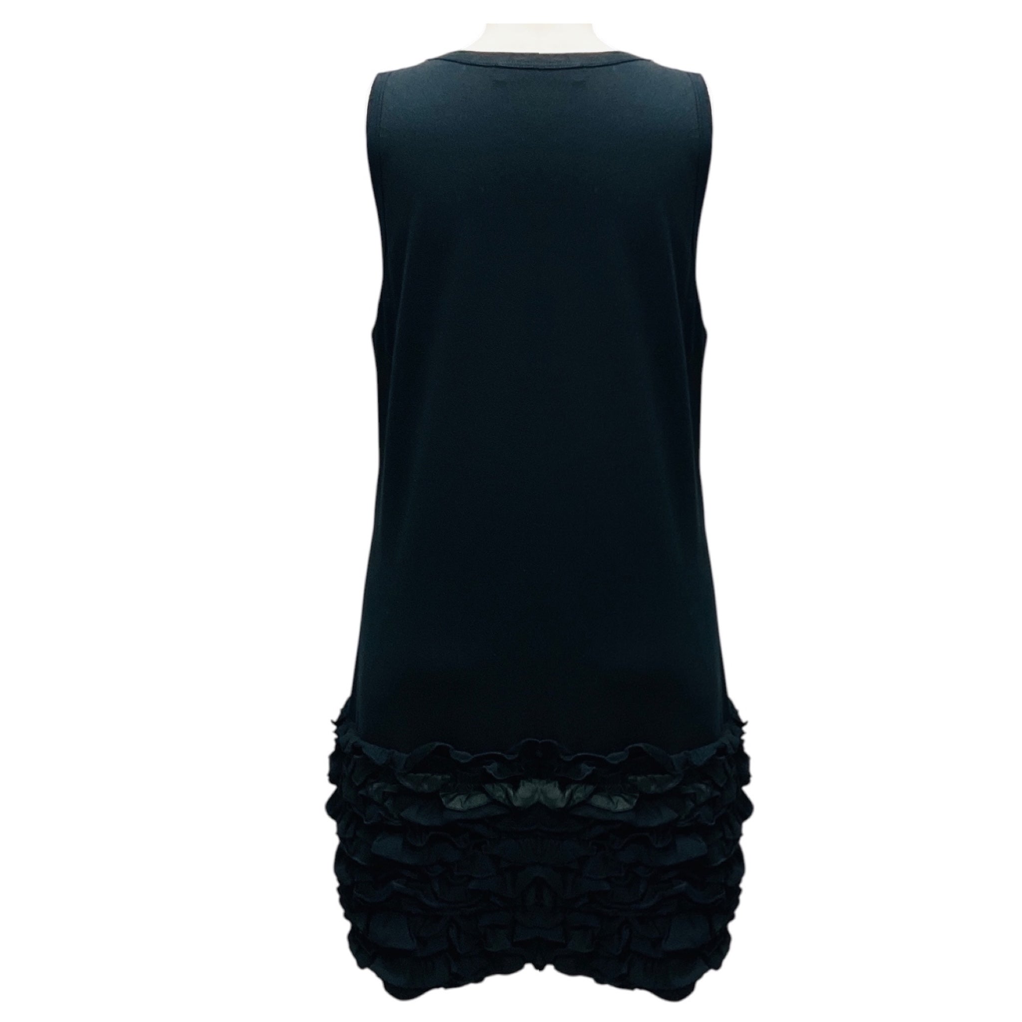 Stella McCartney Black Ruffled Hem Sleeveless Jersey Dress