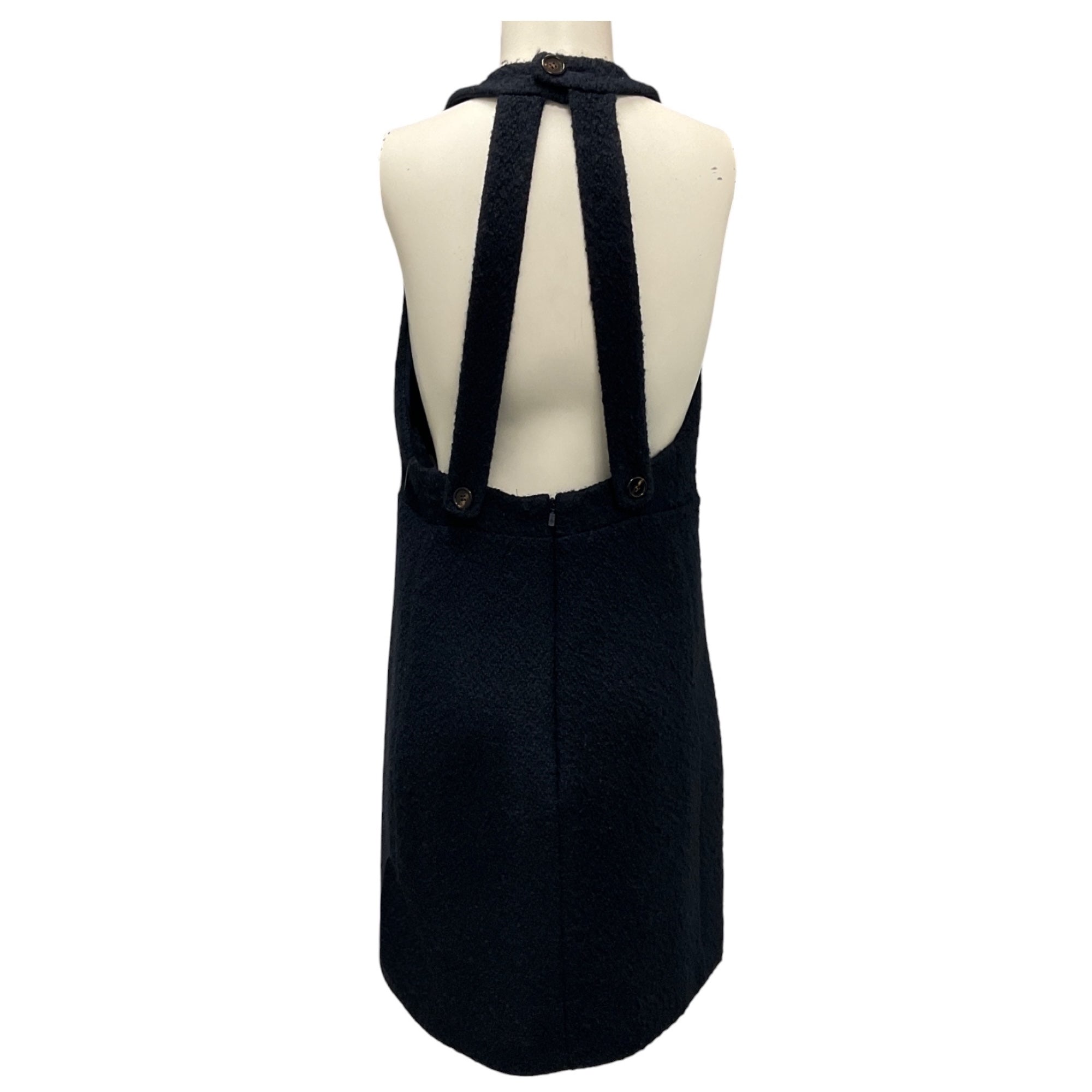 Chloe Iconic Navy Sleeveless Boucle Wool Dress