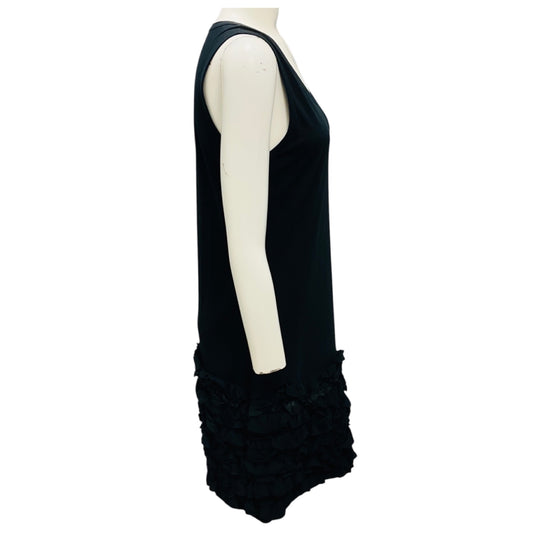 Stella McCartney Black Ruffled Hem Sleeveless Jersey Dress