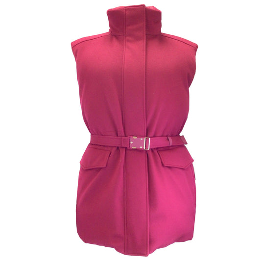 Loro Piana Fuchsia Laytin Belted Reversible Down Cashmere Vest