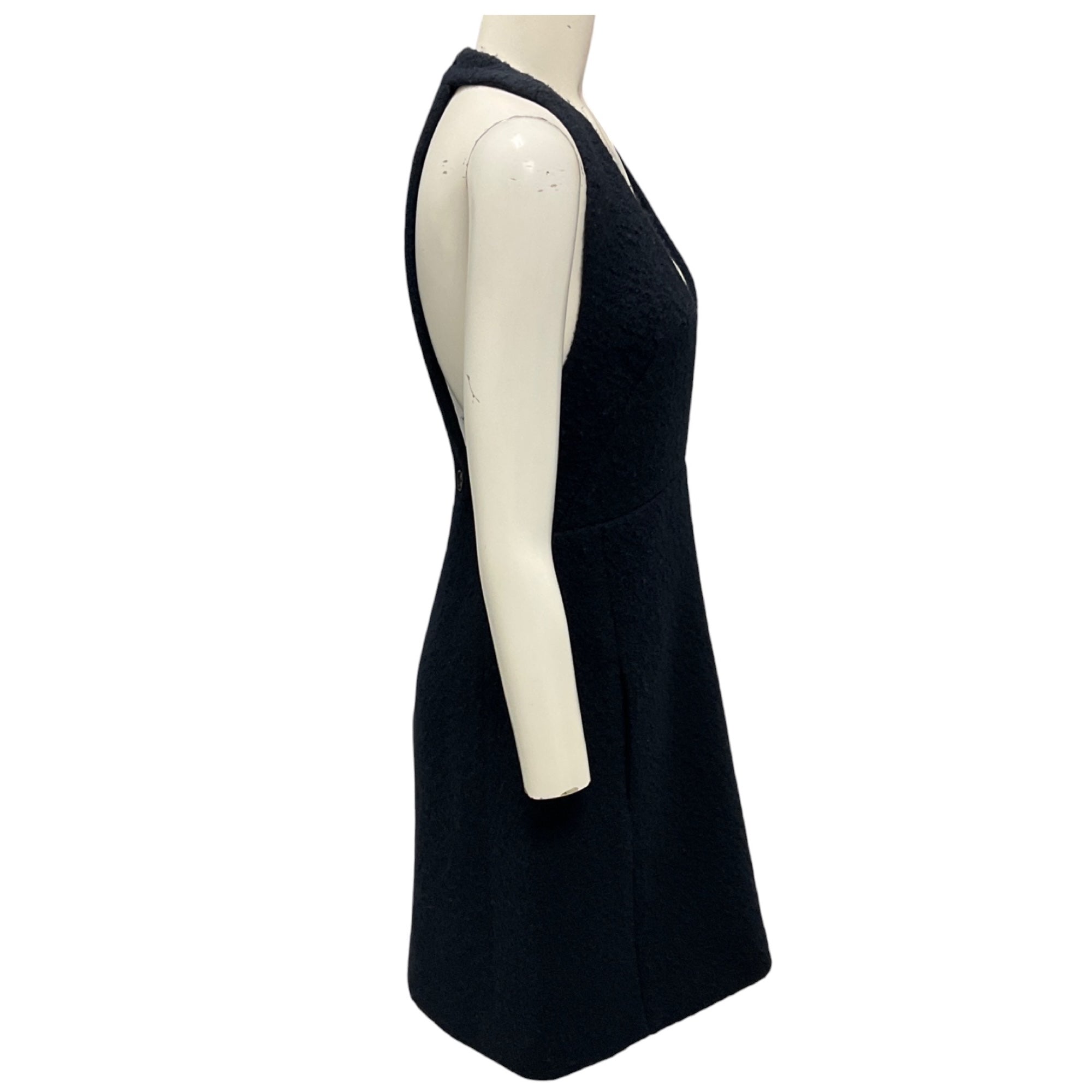 Chloe Iconic Navy Sleeveless Boucle Wool Dress