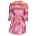 Load image into Gallery viewer, Oscar de la Renta White / Pink Metallic Plaid Wool Dress
