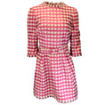 Load image into Gallery viewer, Oscar de la Renta White / Pink Metallic Plaid Wool Dress
