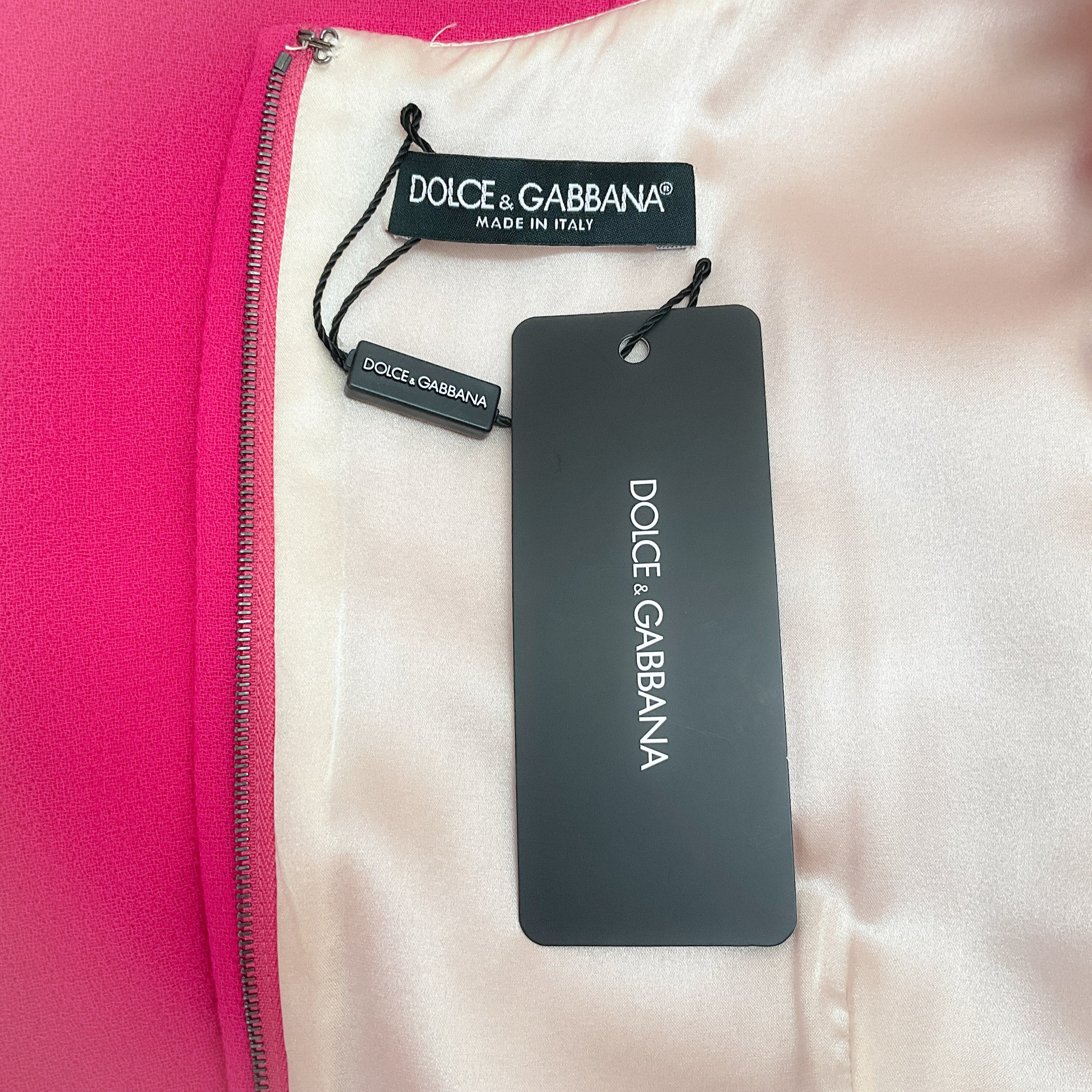 Dolce & Gabbana Hot Pink Silk Crepe Dress