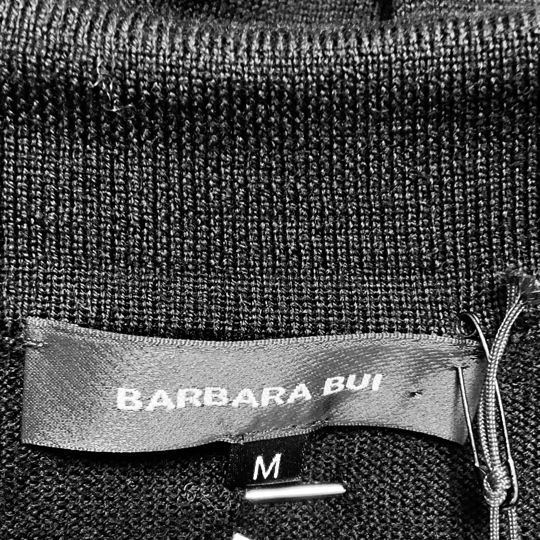 Barbara Bui Black Merino Wool Knit Safari Sweater