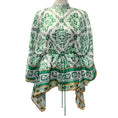 Load image into Gallery viewer, Camilla Green / White Button Scarf Tie Waist Top


