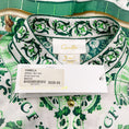 Load image into Gallery viewer, Camilla Green / White Button Scarf Tie Waist Top
