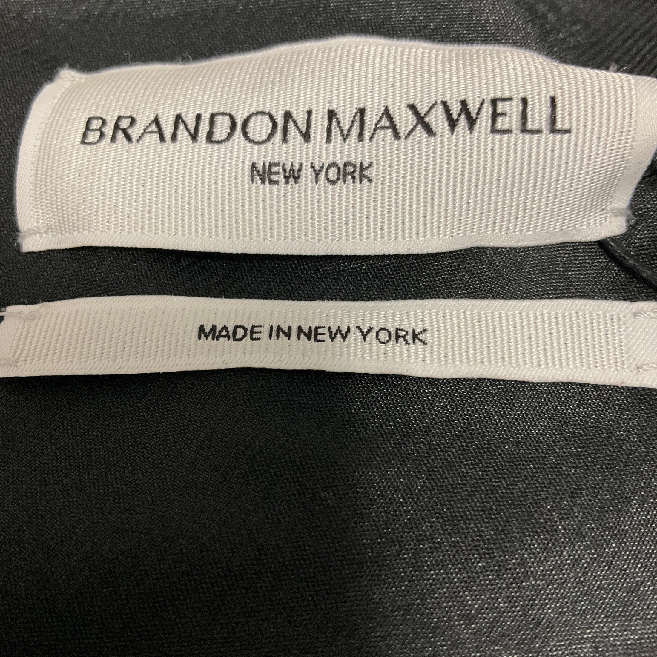Brandon Maxwell Black / White Pinstripe Lowery Asymmetric Dress