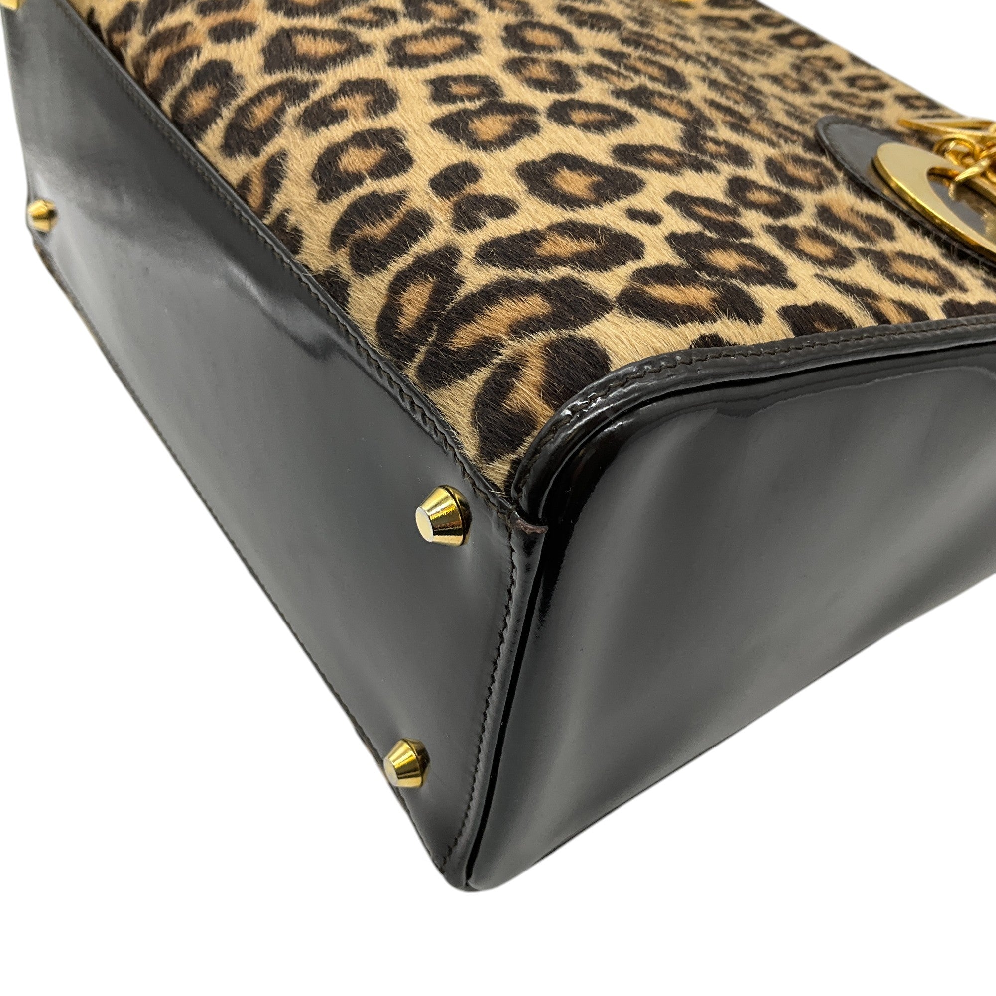 Christian Dior Brown Leopard Pony Lady Bag